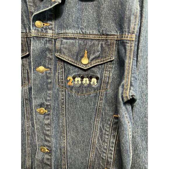 Vintage Disney Store Mickey Mouse Y2K 2000 Jean Jacket Mens Small Oversized - Picture 3 of 12